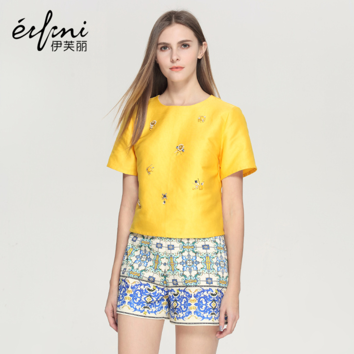 Eifini/伊芙丽 蕾丝雪纺衫