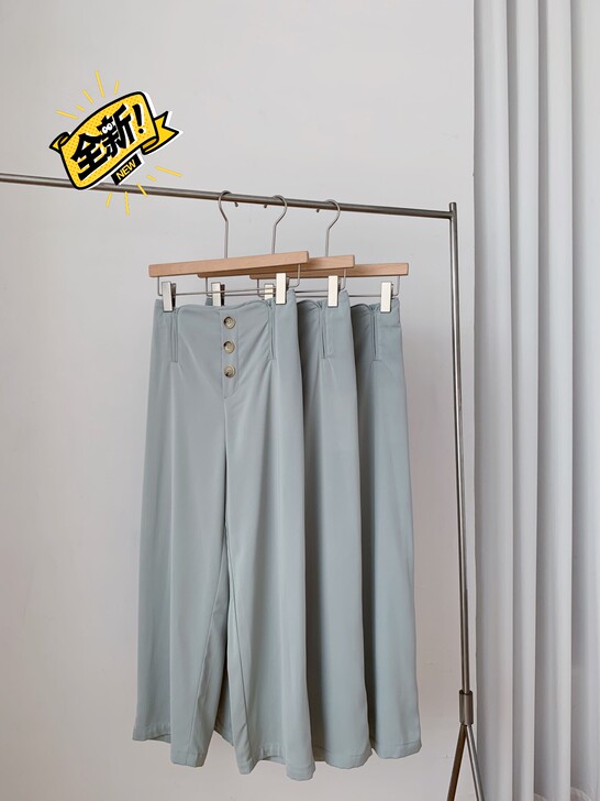 冰丝裤女夏季薄款2020新款显瘦高腰直筒阔...