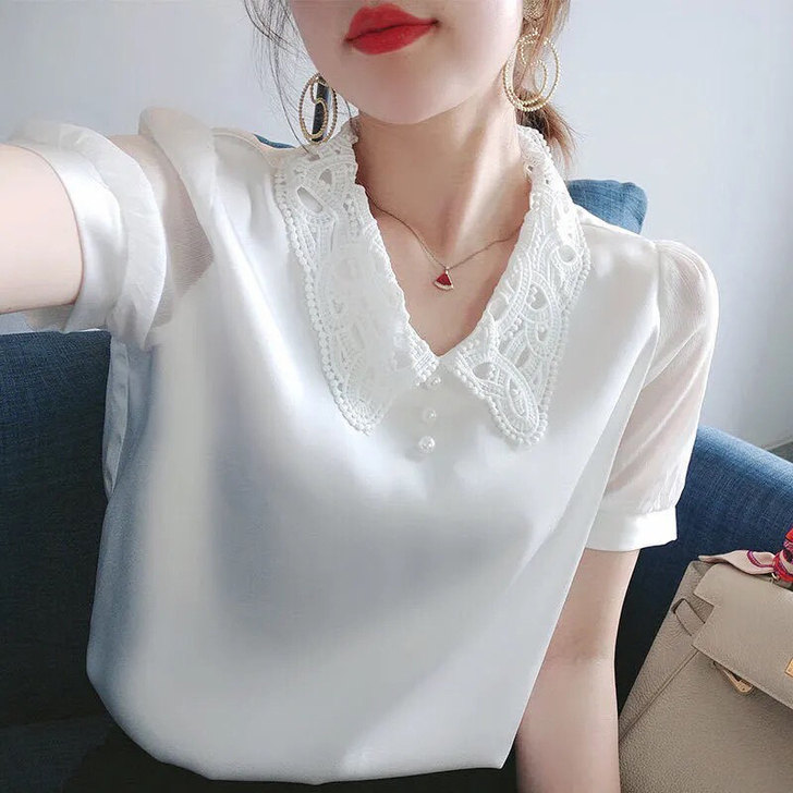 V领雪纺衫45元包邮 感兴趣的话点##am...