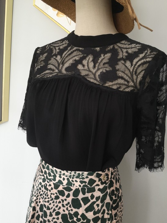 出口单雪纺蕾丝衫