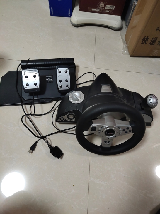 ps2.游戏机方向盘，也支持电脑使用，包邮...
