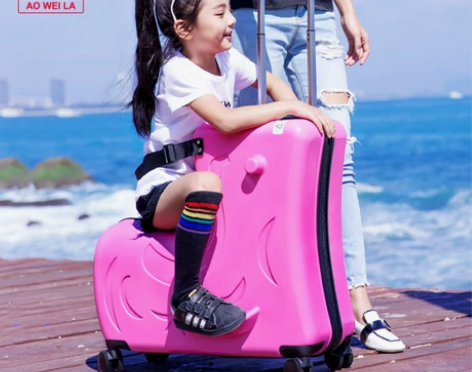 奥维拉儿童行李箱可坐骑拉杆箱万向轮24寸宝...