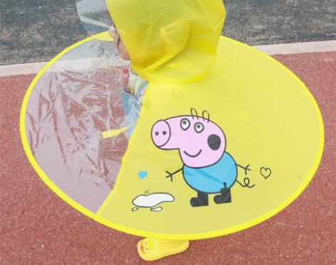 ?儿童雨衣小黄鸭斗篷式宝宝抖音防划男女幼儿...