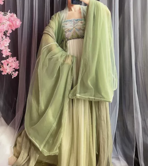 玉术原创汉服女诃子裙唐制大袖衫刺绣汉元素仙...