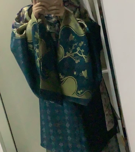 梦古三千重工刺绣印花仿织金洒金明制汉服上袄...