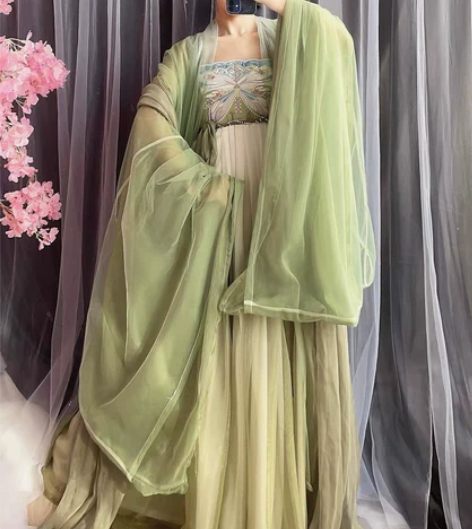 玉术原创汉服女诃子裙唐制大袖衫刺绣汉元素仙...