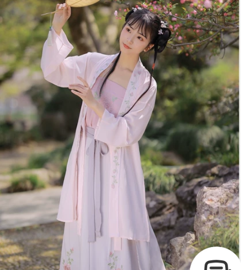 初见蔷薇改良汉服宋制宋裤褙子春季女套装 长...
