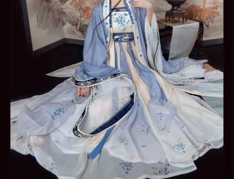 桔屿原创汉服唐制诃子裙大袖衫【阳春白雪】 ...