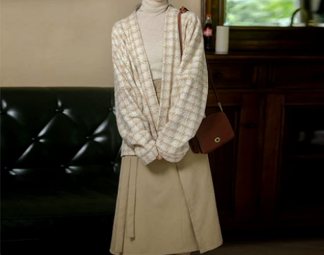 桔屿原创汉服女宋制飞机袖旋裙【芳格】汉元素...