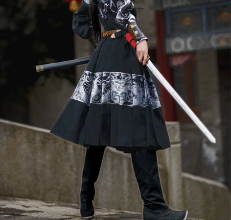 如梦霓裳黑银色贴里 尺码160