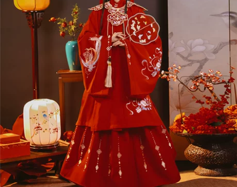 茗月萱原创汉服【婚期】明制立领长衫日常云肩...