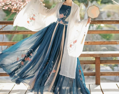 含娇正品汉服女中国风对襟齐腰襦裙仙气飘逸学...