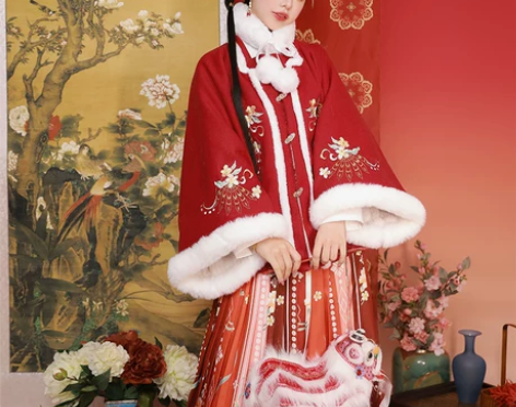 镜月原创汉服女明制比甲拜年款中国风加绒加厚...