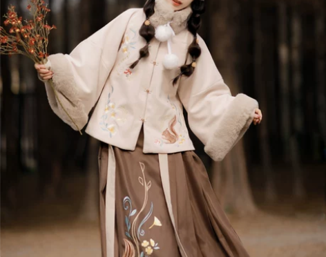 【年货价】汉服女中国风明制方领半袖秋冬马面...