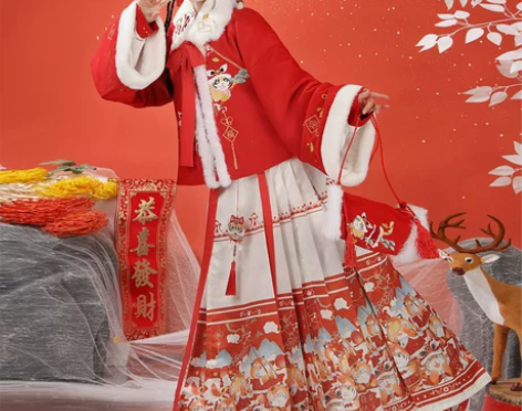 【年货价】汉旭萌虎添翼原创明制汉服女冬季马...