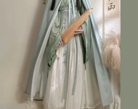 仙楚姬汉服 原创陌上花晋制交领一片式披风印...