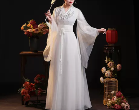 古装女改良汉服仙女飘逸古风广袖舞蹈演出服交...