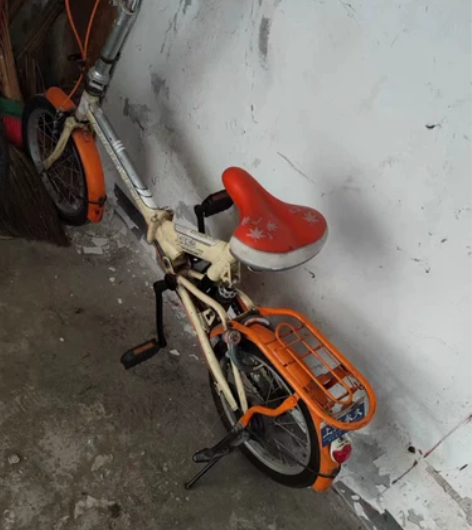 闲置永久,小孩折叠自行车,孩子大了,骑着太...