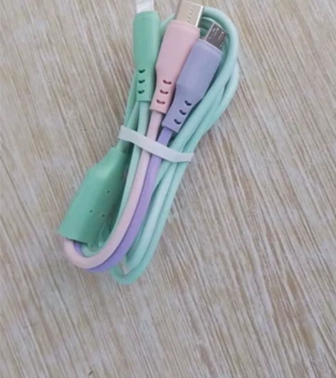 【厂家清货】闪充液态硅胶数据线三合一充电线...