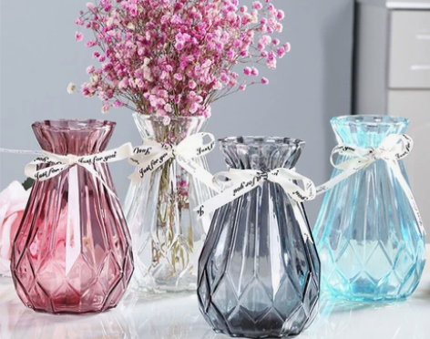 8.8元两套欧式创意玻璃花瓶透明绿萝植物家...