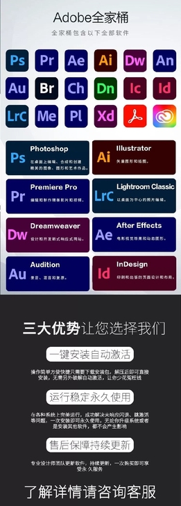 PS软件AI PR AE Win/Mac中...