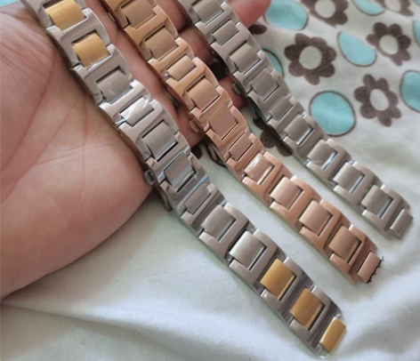 卡地亚蓝气球专用凹凸口钢带 精钢表链全实心...