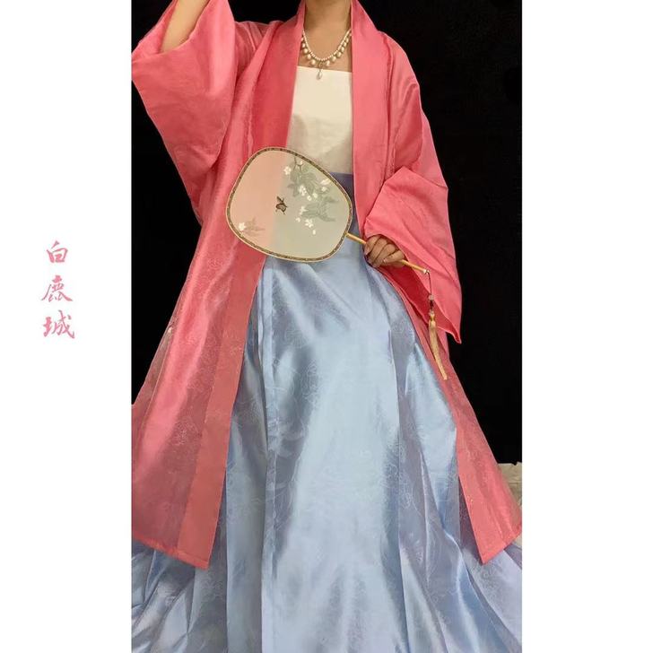 【白鹿城】曲水满池娇夏日莫兰迪色女款汉服马...