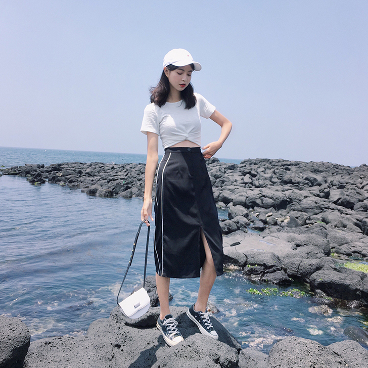范智乔 港味运动半身裙夏女 2018新款高...