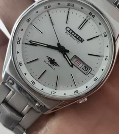 西铁城自动罕见数字彩盘机械男表，走时正常准...