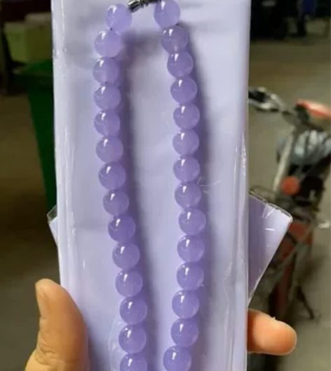 翡翠色紫罗兰石英岩玉项链翡翠色x10mm，...