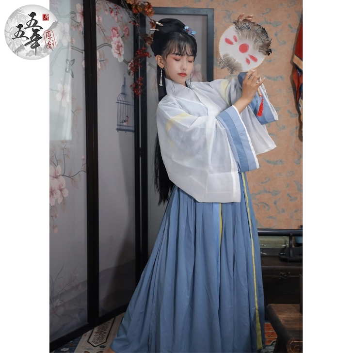 五五年汉服 霜降.秋焚 晋制交领齐腰襦裙男...