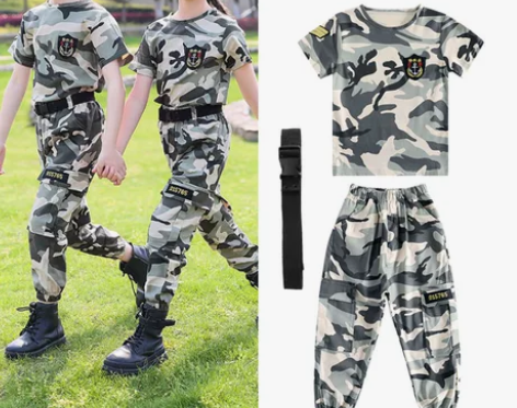 六一儿童迷彩服套装男女童大合唱幼儿园演出服...