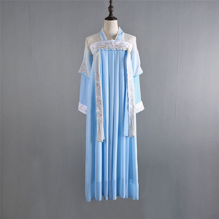 汉元素古装女 改良汉服对襟齐胸襦裙 绣花仙...
