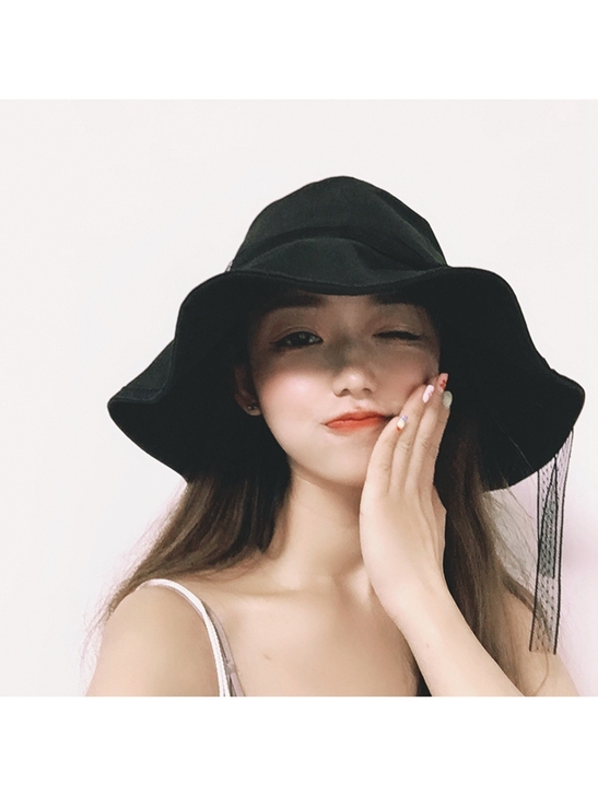 网红款渔夫帽女夏季百搭遮阳帽日系薄防晒紫外...