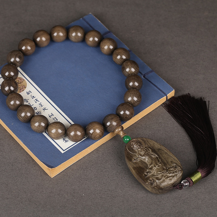 金丝楠木观音手持【车挂】寓意吉祥如意，事事...