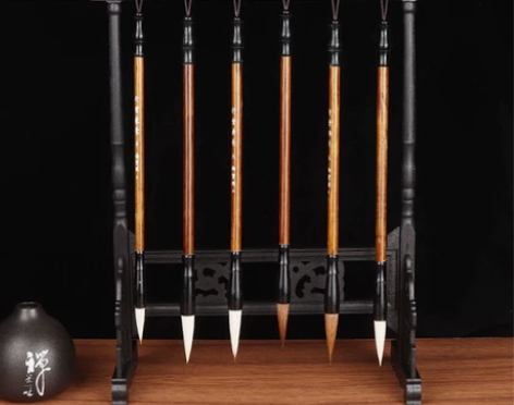 全新毛笔架笔挂毛笔挂复古挂笔架简约书法毛笔...