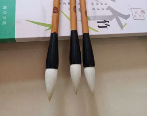 短锋蒜头笔大中小楷书法毛笔纯羊毫国画染色羊...