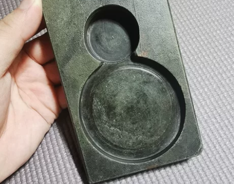 清末民国老墨砚老砚台老洮砚老绿端一个 皮壳...