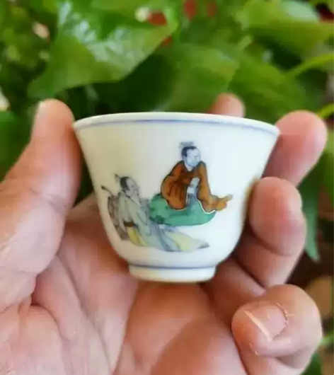 景德镇 自牧堂 高仕对饮图 带内画铃铛杯杯...