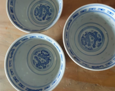 景德镇青花玲珑杯盖碗 介绍:景德镇老厂库存...