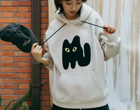 wildness秋冬复古猫猫毛巾绣卡通印花...