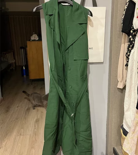 优衣库墨绿色复古无袖连衣裙 专柜购入 入手...