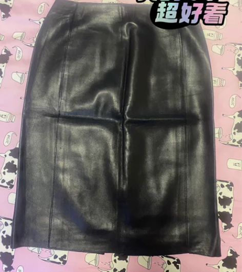 绵羊皮真皮一步裙 别人送的，我胖穿不下，没...