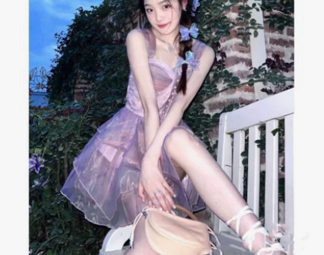 吊带镂空连衣裙女夏季2022新款甜辣鱼骨公...