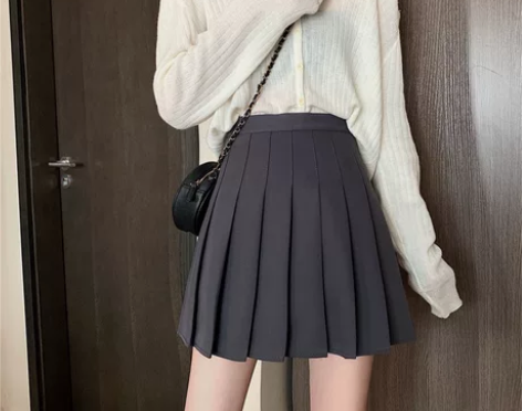 大码学院风百褶裙半身裙女夏季秋冬显瘦胖妹妹...