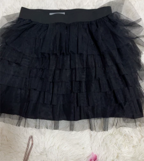 黑色蕾丝蛋糕裙，半身裙，松紧腰，不挑身材，...