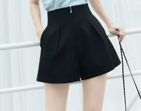 高腰西装短裤女夏韩版网红辣妹A字前拉链休闲...