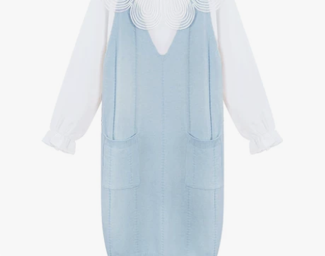 公主风吊带裙针织连衣裙女秋装2018新款套...