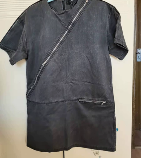 咸菜绿牛仔布半袖， L码， 衣长80厘米，...