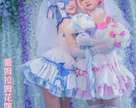 初兽猫现货拉姆蕾姆婚纱花嫁婚纱cospla...